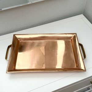 Pottery Barn Copper Tray With Brass Handles